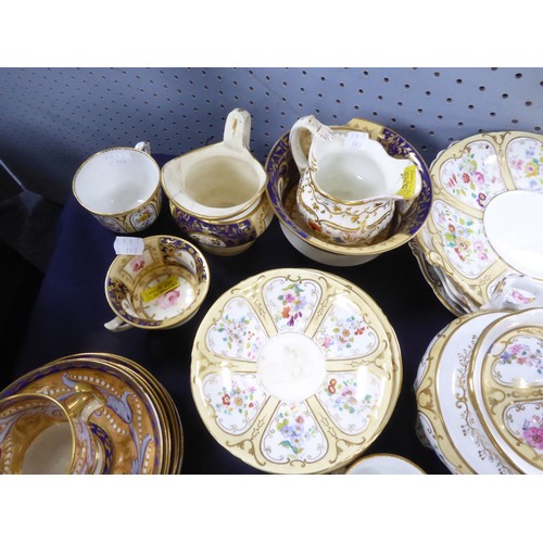 193 - A WORCESTER BISHOP OF DURHAM PART TEA SERVICE, together with an early 19th century part tea service ... 