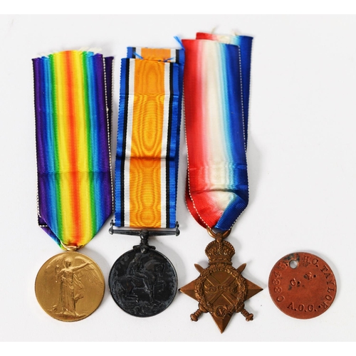 55 - THREE WORLD WAR I SERVICE MEDALS awarded to 08845 A. SJT. H.C. TALOR R.O.C., with ribbons, viz 1914-... 