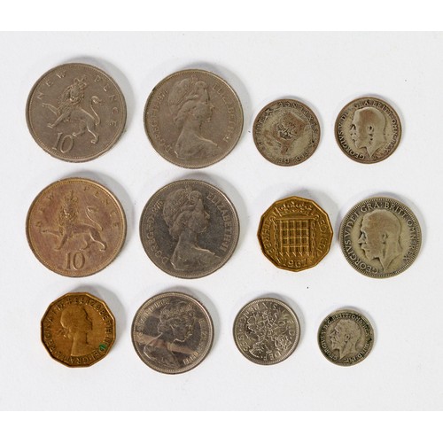 9 - SELECTION OF MAINLY GEORGE V SILVER COINAGE PRE 1947, to include 8 florins, mainly showing wear, one... 