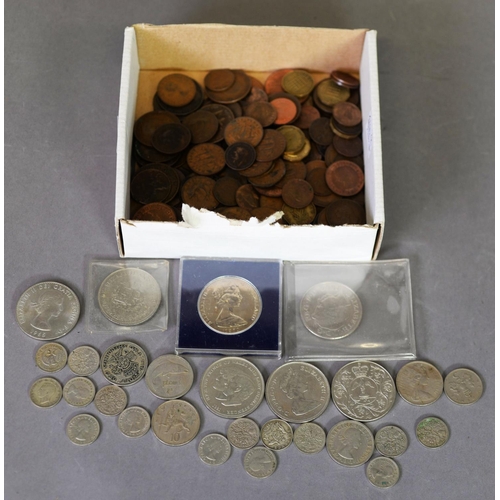 13 - SELECTION OF VICTORIAN AND LATER COPPER AND SILVER GB COINAGE, including Cook Islands Royal visit co... 