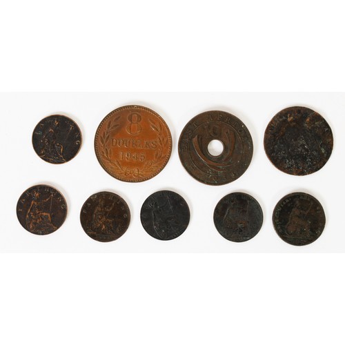 43 - SELECTION OF VICTORIAN AND LATER PRE-DECIMAL, MAINLY COPPER COINAGE, but including Victorian silver ... 