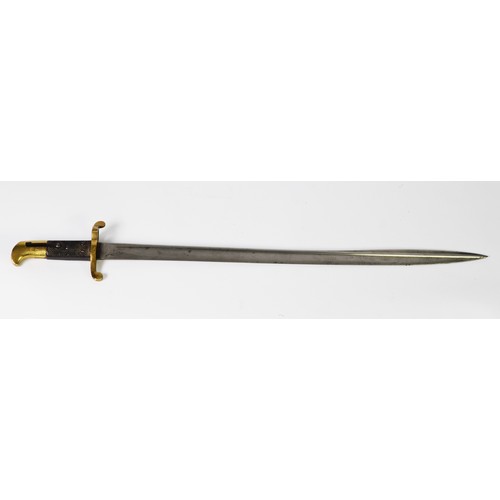 80 - GERMAN, LATE 19th CENTURY SWORD BAYONET BY J.E. BLECKMANN, SOLINGEN, with pronounced ridge along the... 