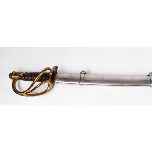 83 - GOOD REPRODUCTION OF AN AMERICAN M1860 DESIGN CIVIL WAR CAVALRY SABRE, the curved and fullered singl... 