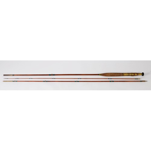 427 - G FARLOW & CO. LTD., LONDON, VINTAGE GREEN HEART three-piece fly fishing rod, No 7951, of typica... 