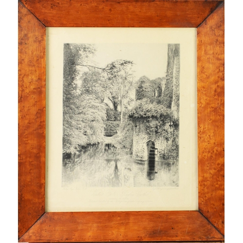 349 - TWO VICTORIAN BLACK AND WHITE PHOTOGRAPHIC PRINTS after ROGER FENTON R A of 'RAGLAN CASTLE PORCH' an... 