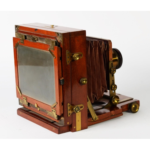 319 - J. LANCASTER & SON, BIRMINGHAM, LATE 19th CENTURY PLATE CAMERA BEARING INLET IVORINE PLAQUE, The... 