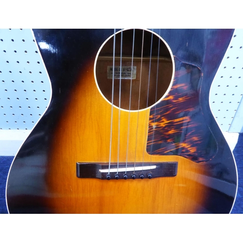 250 - A guitar with the name Kalamazoo printed on the head stock, with inside label stating made in the US... 