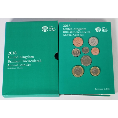 37 - Royal Mint, UK, 2018, Annual Coin Set, pristine condition