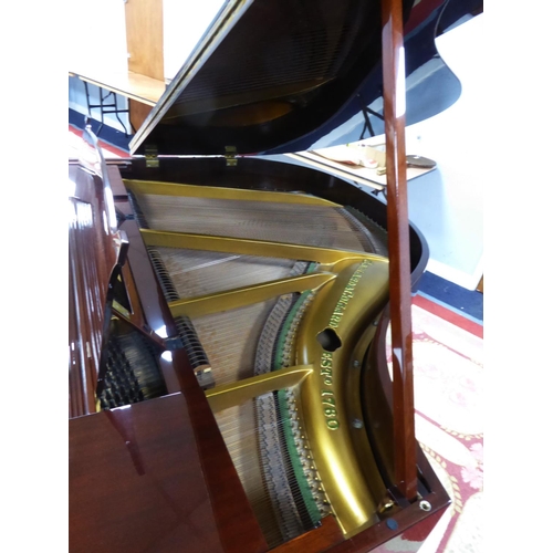 228 - COLLARD & COLLARD HIGHLY-POLISHED MAHOGANY BABY GRAND PIANOFORTE, on three square tapering legs ... 