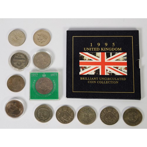 15 - UNITED KINGDOM 1995 BRILLIANT, UNCIRCULATED COIN COLLECTION SET, in Royal Mint display card wallet, ... 