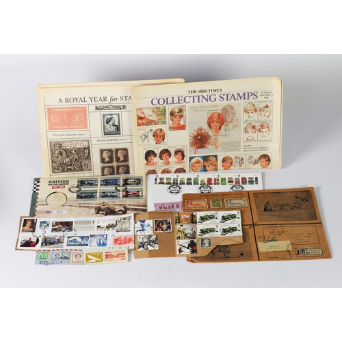 112 - STAMPS- FOUR JFK FIRST DAY COVERS, 1961-1965, FOUR USA COVERS, LOOSE STAMPS AND A FEW COVERS, CONTIN... 