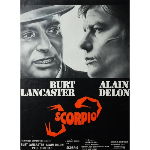 156 - THREE VINTAGE AND LATER FILM POSTERS; Scorpio with Burt Lancaster and Alain Delon, Goodfellas with P... 