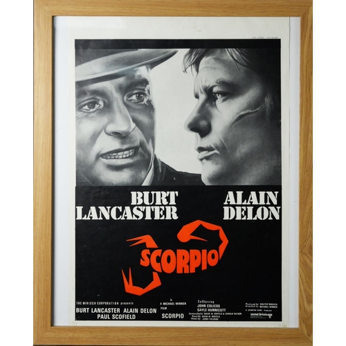 156 - THREE VINTAGE AND LATER FILM POSTERS; Scorpio with Burt Lancaster and Alain Delon, Goodfellas with P... 