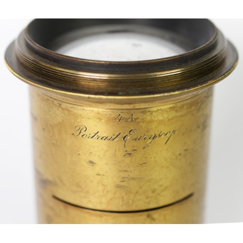 295 - VOIGTLANDER & SOHN LARGE BRASS OBJECTIVE PORTRAIT LENS, no. 31816, 6 1/2