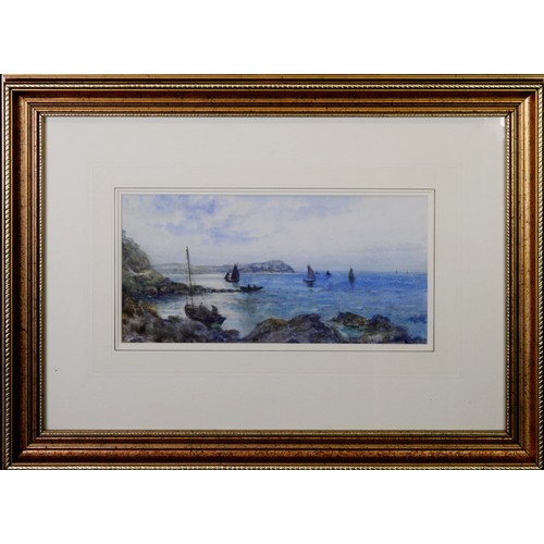 229 - JOSEPH HUGHES CLAYTON (act. 1891-1929) TWO WATERCOLOURS Coastal scenes with fishing boats Signed 7 ¼... 