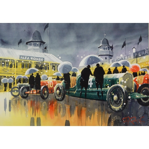 303 - PETER J RODGERS (MODERN) WATERCOLOUR ‘Race Day Inspection’ Signed, titled to gallery label verso 19 ... 