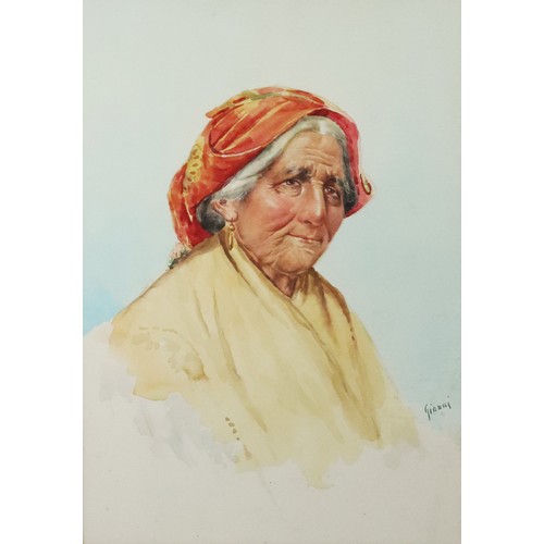 234 - GIANNI (EARLY TWENTIETH CENTURY) PAIR OF WATERCOLOURS Male and female bust portraits Signed16 ½” x 1... 