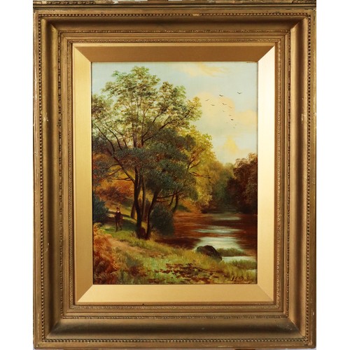 223 - J E DALBY (Late Nineteenth Century) PAIR OF OIL PAINTINGS ON CANVASWooded river landscapes Each sign... 