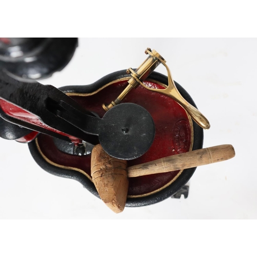 172 - ‘CHARLES PINEL, FONDERIE DE MAROMME’ FRENCH VINTAGE MAROON AND BLACK PAINTED HAND OPERATED CAST IRON... 