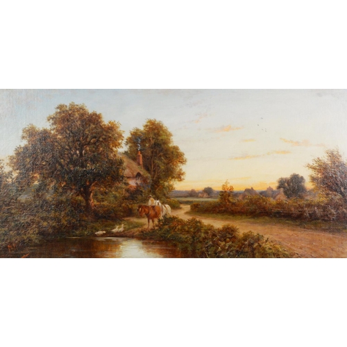 215 - HENRY MAIDMENT (19th/20th Century) OIL PAINTINGS ON CANVAS, A PAIR Rural landscapes at sunrise and s... 