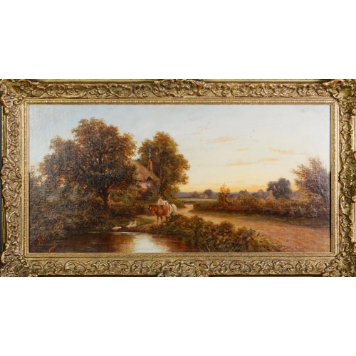 215 - HENRY MAIDMENT (19th/20th Century) OIL PAINTINGS ON CANVAS, A PAIR Rural landscapes at sunrise and s... 