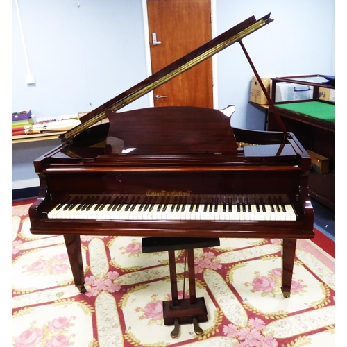 137 - COLLARD & COLLARD HIGHLY-POLISHED MAHOGANY BABY GRAND PIANOFORTE, on three square tapering legs ... 