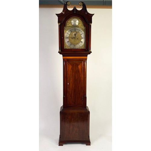 56 - EARLY NINETEENTH CENTURY EBONY LINE INLAID MAHOGANY LONGCASE CLOCK SIGNED WILLIAM BERRY, LONDON,, th... 