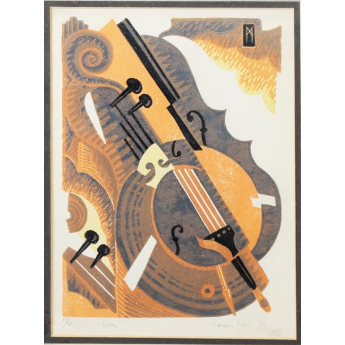 141 - THREE ARTIST SIGNED PRINTS MAURICE BOEL (1913-1998)‘Cello’ (12/12) 7 ¼” x 5 ¼” (18.4cm x 13.3cm)PETE... 