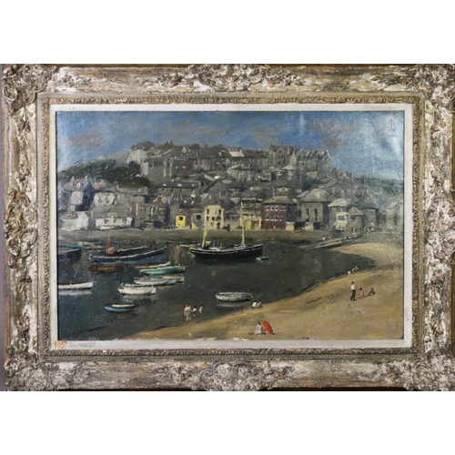 186 - HENRY CARR (TWENTIETH CENTURY)OIL ON CANVAS ‘St Ives’ Signed and titled to labels verso 16” x 23 ¾” ... 