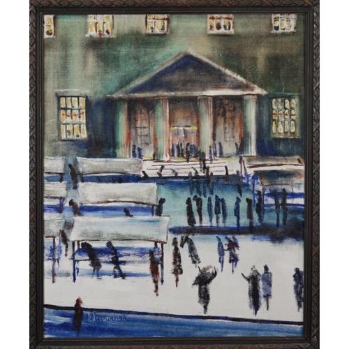 212 - D BROWN (TWENTIETH CENTURY) OIL ON BOARDMarket scene Signed and dated 1967 21 ½” x 17 ¼” (54.6cm x 4... 