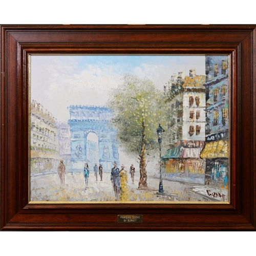 219 - CAROLINE BURNETT (1877-1950) TWO OIL PAINTINGS Parisienne street scenes Signed 20” x 30” (50.8cm x 7... 