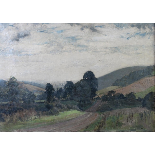 220 - C R MACKENZIE (NINETEENTH/ TWENTIETH CENTURY) OIL ON CANVAS Landscape Signed, indistinctly titled an... 