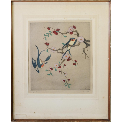 125 - ELYSE ASHE LORD (1900-1971) ARTIST SIGNED LIMITED EDITION HAND COLOURED ETCHING‘K’o ssiu’? Two swall... 