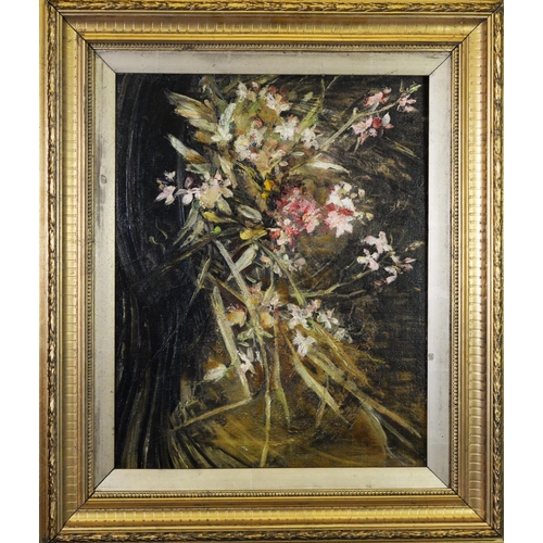 234 - UNATTRIBUTED (TWENTIETH CENTURY) OIL ON CANVAS Still life, flowers in a vaseUnsigned 15 ½” x 19 ¾” (... 