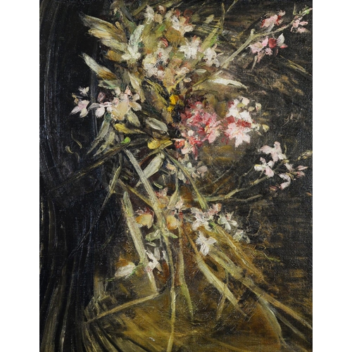 234 - UNATTRIBUTED (TWENTIETH CENTURY) OIL ON CANVAS Still life, flowers in a vaseUnsigned 15 ½” x 19 ¾” (... 