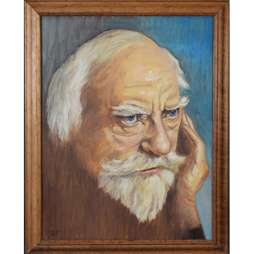 239 - F D BAILEY (TWENTIETH CENTURY) OIL ON BOARD‘Study of Augustus John’, from a photograph taken….Signed... 