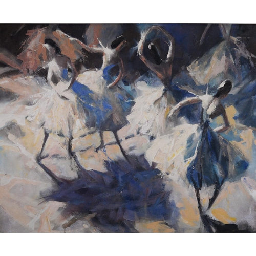 240 - ROBERT TUSON (TWENTIETH CENTURY)OIL ON BOARD Ballet Dancers Signed, partly covered by the frame22 ½”... 