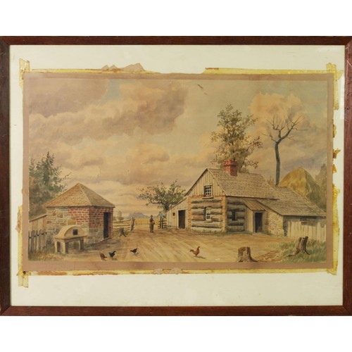 229 - T M MARTIN (NINETEENTH CENTURY)WATERCOLOUR Farmyard with maid and chickens Signed 13” x 21” (33cm x ... 