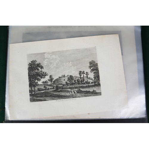 147 - TEN NINETEENTH CENTURY BOOKPLATE ENGRAVINGS OF CHESHIRE, including ‘View of Stockport’ and a hand co... 