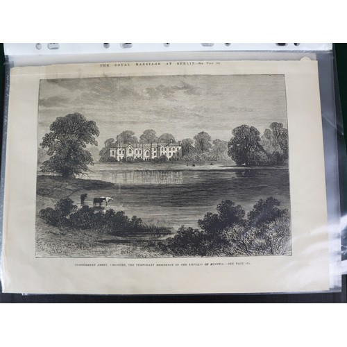 147 - TEN NINETEENTH CENTURY BOOKPLATE ENGRAVINGS OF CHESHIRE, including ‘View of Stockport’ and a hand co... 