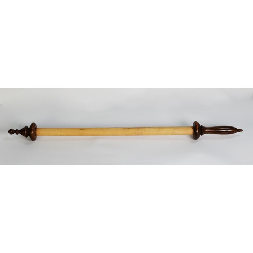 76 - OLIVEWOOD PILGRIMAGE SOUVENIR STAVE, or Torah winder, from Jerusalem and possibly mid-20th century, ... 