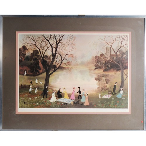 169 - HELEN BRADLEYARTIST SIGNED COLOUR PRINT Our Picnic Signed in pencil and with blindstamp 16” x 23 ½” ... 