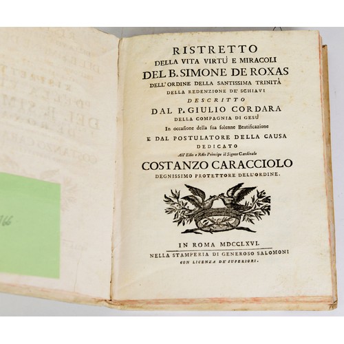 27 - Costanzo Caracciolo - Ristretto Della Vita Virtu E Miracoli, Del B Simone De Roxas Dell Ordine Della...