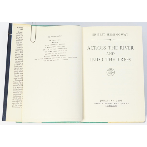 68 - Ernest Hemingway - Across the River and into the Trees, pub Jonathan Cape, 1950 1st edition, retaini... 