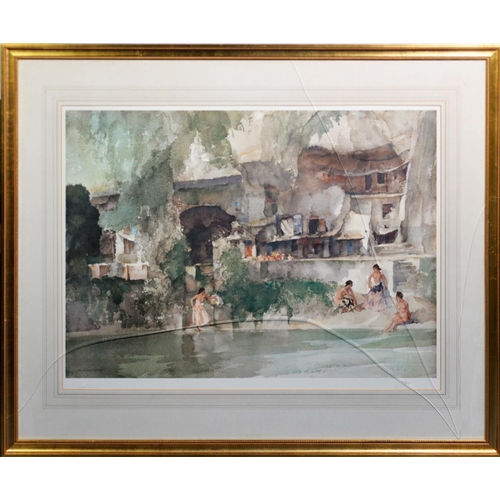 175 - WILLIAM RUSSELL FLINT (1880-1969) UNSIGNED LIMITED EDITION COLOUR PRINT Buildings at the water's edg... 