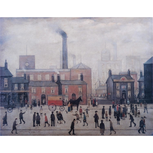 179 - L S LOWRY (1887-1976) UNSIGNED COLOUR PRINT 'Coming Home from the Mill' 22