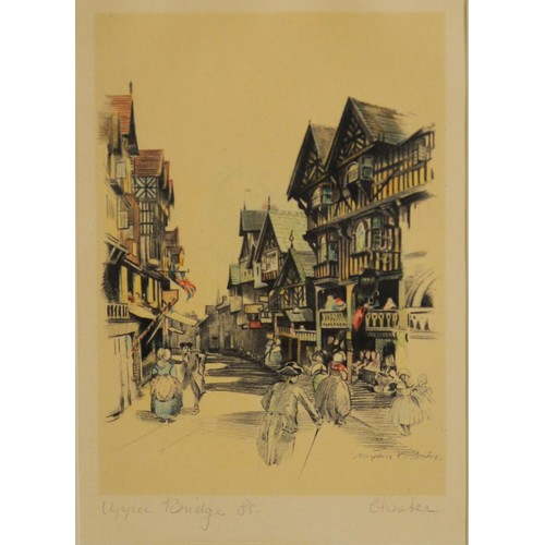 168 - H BATES PAIR OF PRINT REPRODUCTIONS‘Chester’ 7” x 5” (17.9cm x 12.7cm)SET OF SIX MODERN REPRODUCTION... 