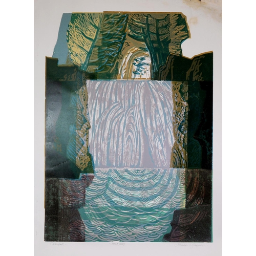 34 - NORMAN C JAQUES (1922-2014) THREE COLOUR PRINTS‘Three Aspects of Water’ (8/15), not signed 33” x 23”... 