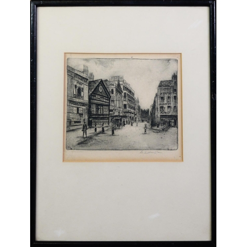 44 - WALTER EDWIN LAW (1865-1942)A COLLECTION OF NINE ETCHINGSdepicting Manchester scenes including:The G... 