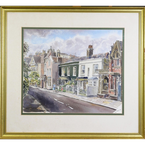 43 - VALERIE G LANDON (MODERN) WATERCOLOUR‘Barnes, Station Road’ Signed and dated August (19)88, titled t... 